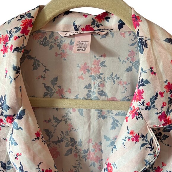 Victoria's Secret Floral Striped Satin Pajama Set XL - Picture 3 of 5